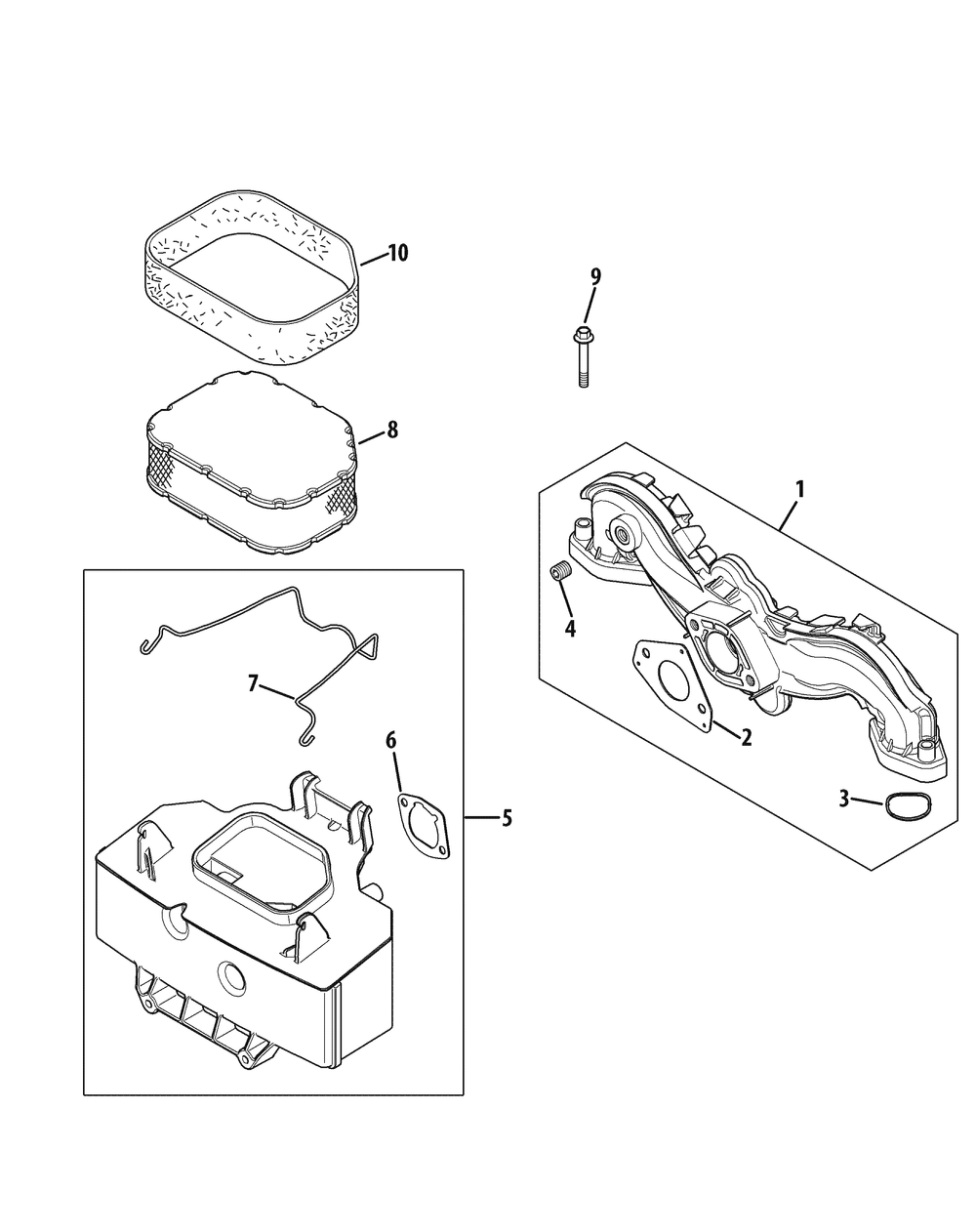 Kohler Sv715-3025 Air Intake And Filtration Diagram and Parts List for Z-FORCE48 (17BF3AGV-17BF3AGV010)(2010) Cub Cadet Lawn Tractor